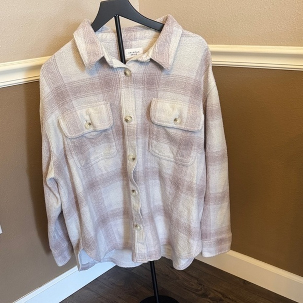 Hollister Soft Purple and Grey Shacket XL